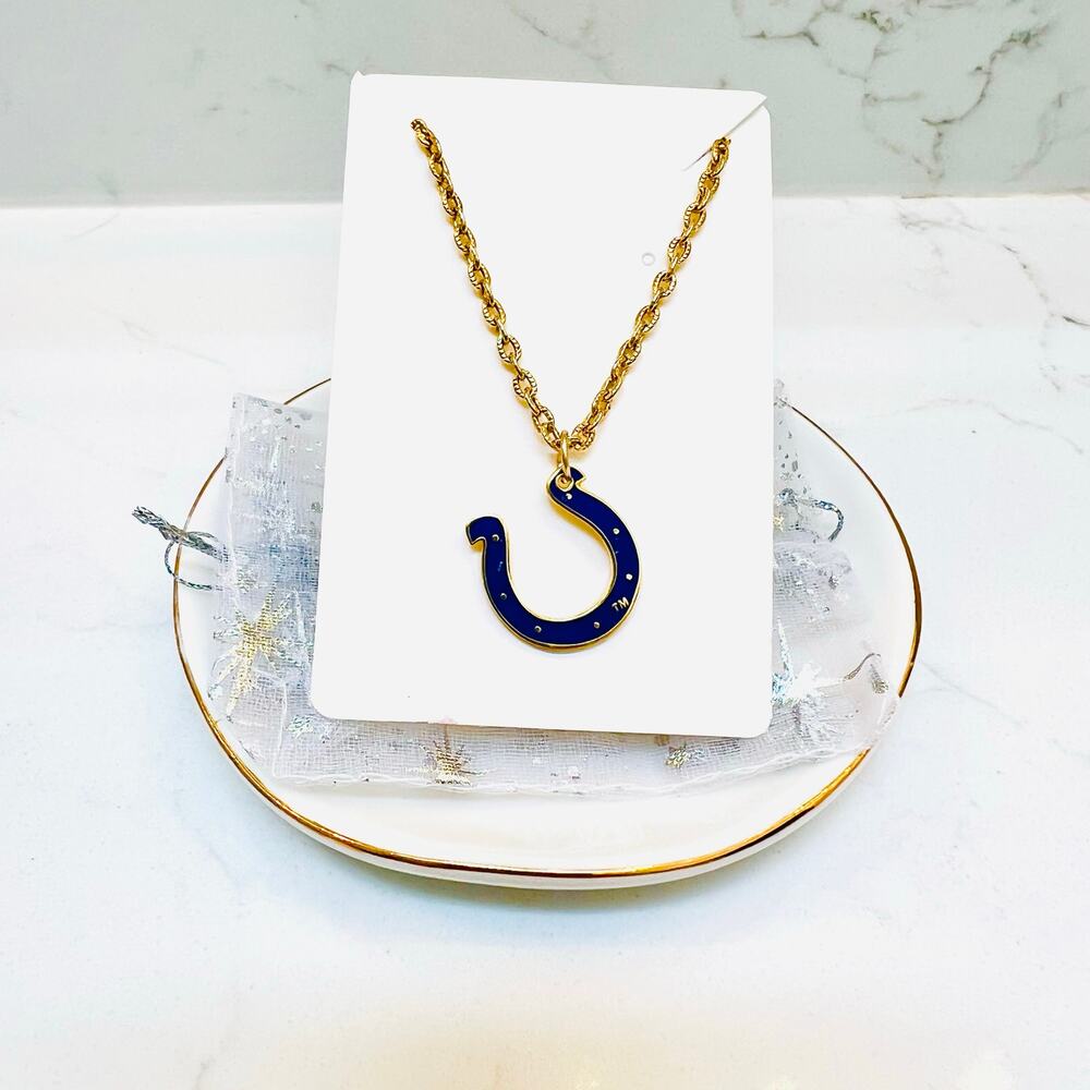 Indianapolis Colts NFL pendant horseshoe necklace 17” chain